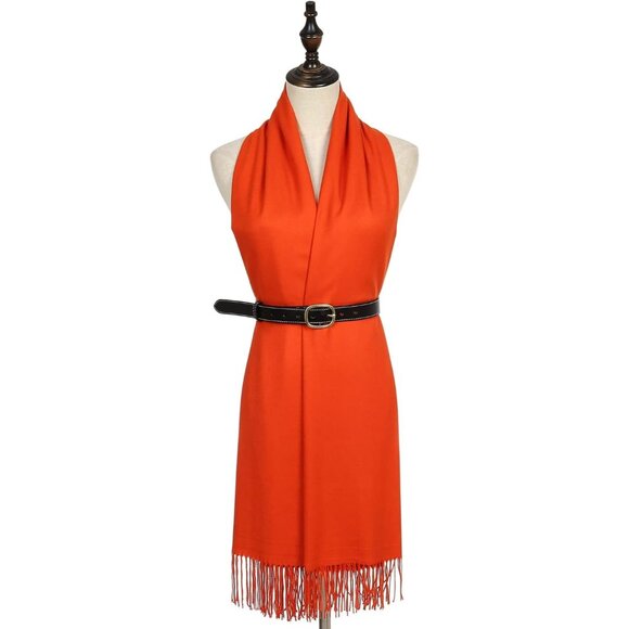 ⚡Women's Burnt Orange Pashmina Evening Dress Bridesmaid Winter Warm Long Scarf - Picture 3 of 8